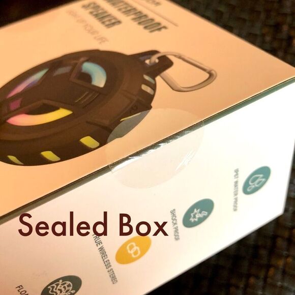 EBODA - NWT - Waterproof Portable Bluetooth Speaker/Black w/LED Lighting Effects - Picture 10 of 14